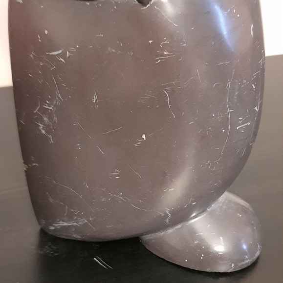 Vintage Stylized Carved Stone Owl Figurine - Picture 5 of 8